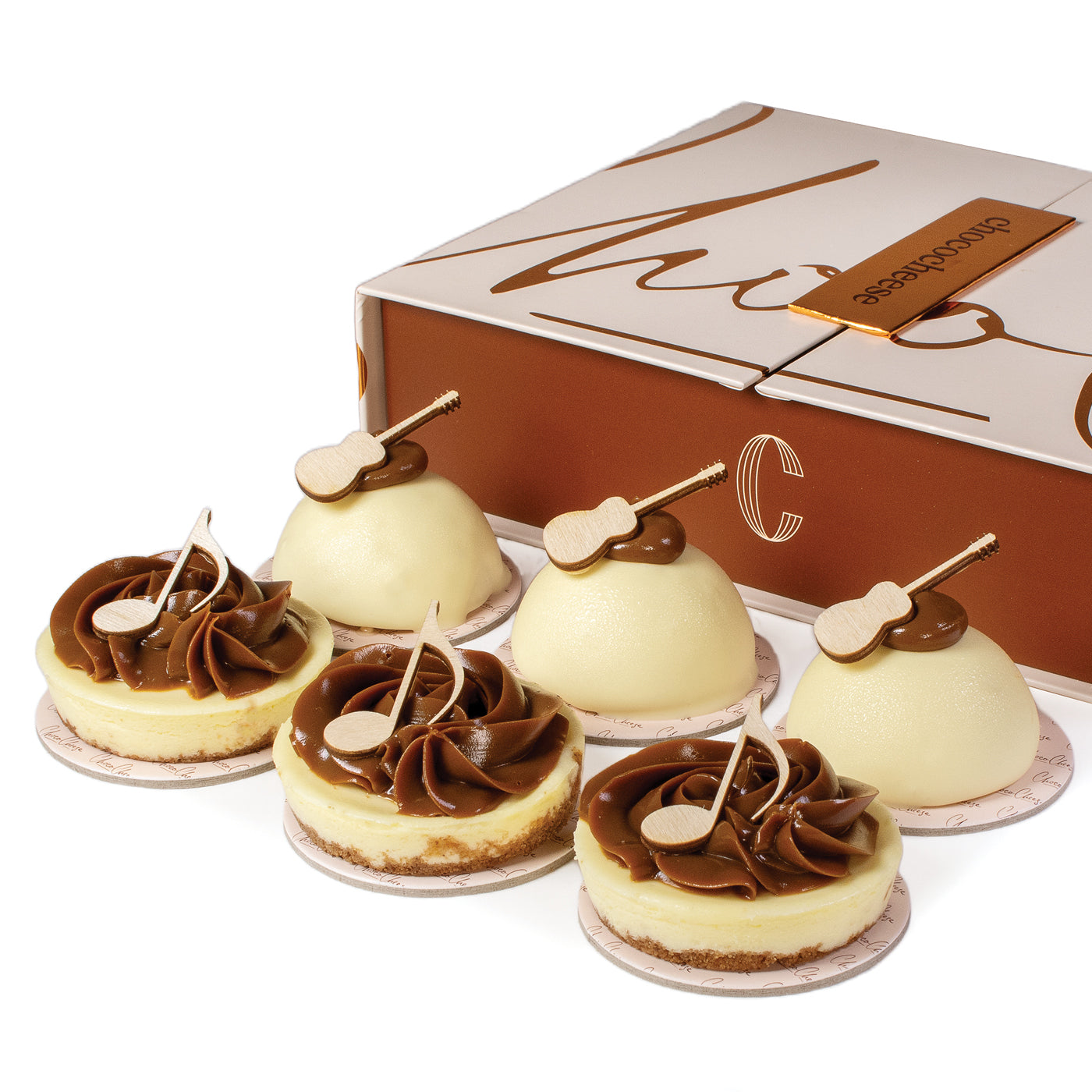 Elegant Cheesecake Gift Box with Musical notes